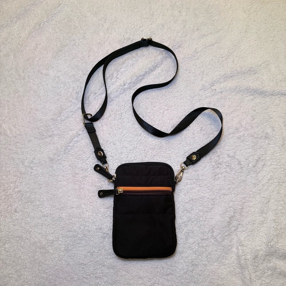 CL by Laundry Black Crossbody Bag with Orange Accents